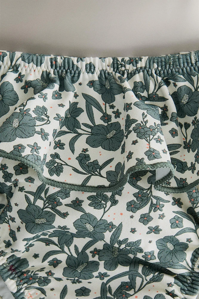 BAS MAILLOT DE BAIN PLAGE ENFANT FLEURS TROPICALES