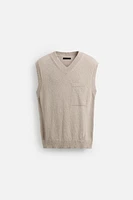 GILET EN MAILLE TEXTURÉE