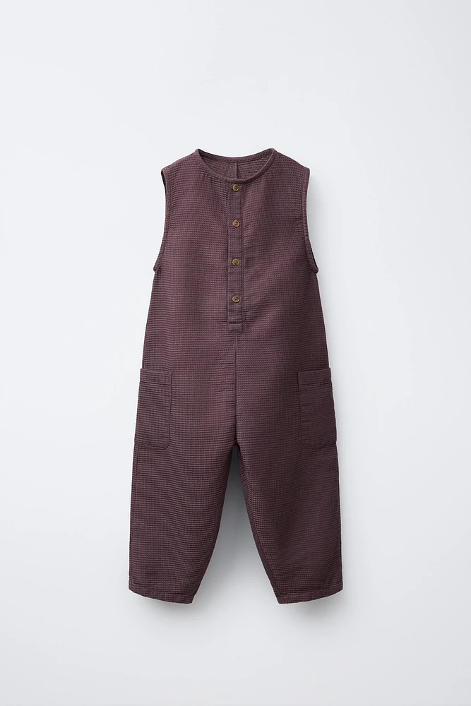 WAFFLE LONG JUMPSUIT