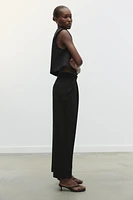 PLEATED WIDE LEG PANTS