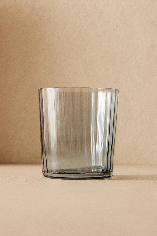 RAISED DESIGN GLASS TUMBLER