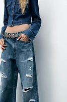 JEAN TRF BAGGY BALLOON DÉCHIRURES TAILLE NORMALE