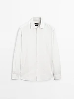 Regular fit striped cotton shirt