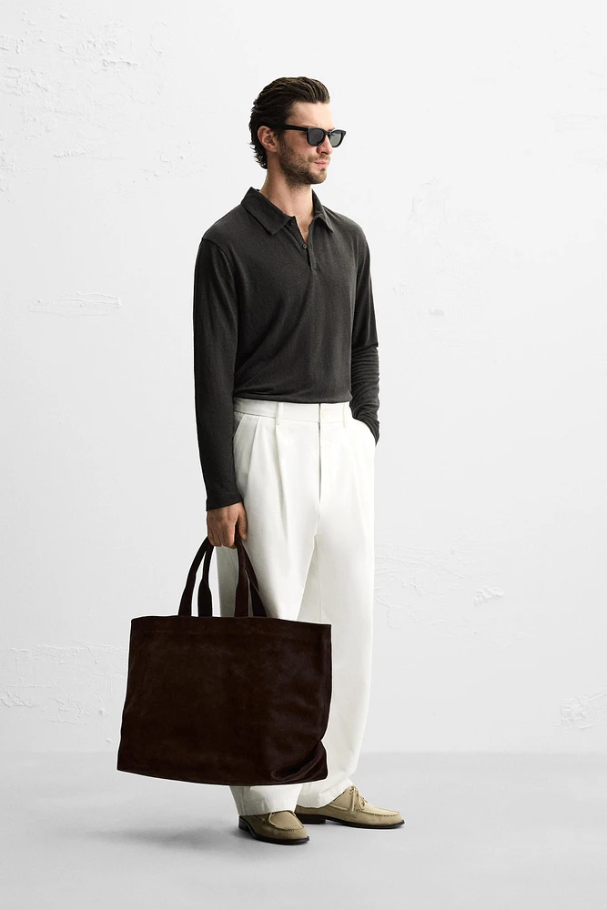POLO REGULAR FIT EN MÉLANGE DE LIN