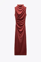 DRAPED MIDI DRESS