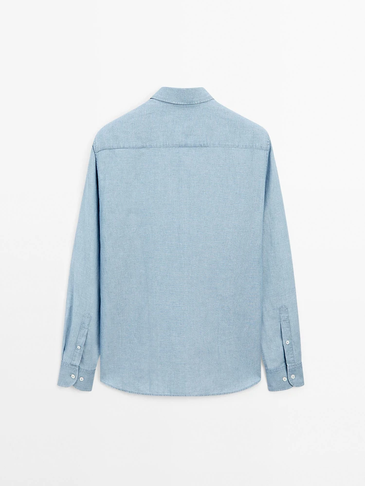 Chemise slim denim coton