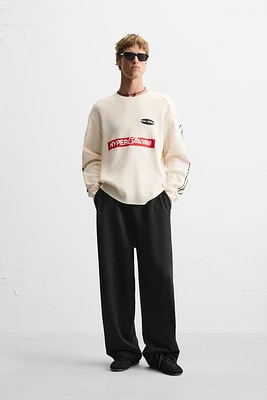 RACING CHECK PRINT SWEATSHIRT