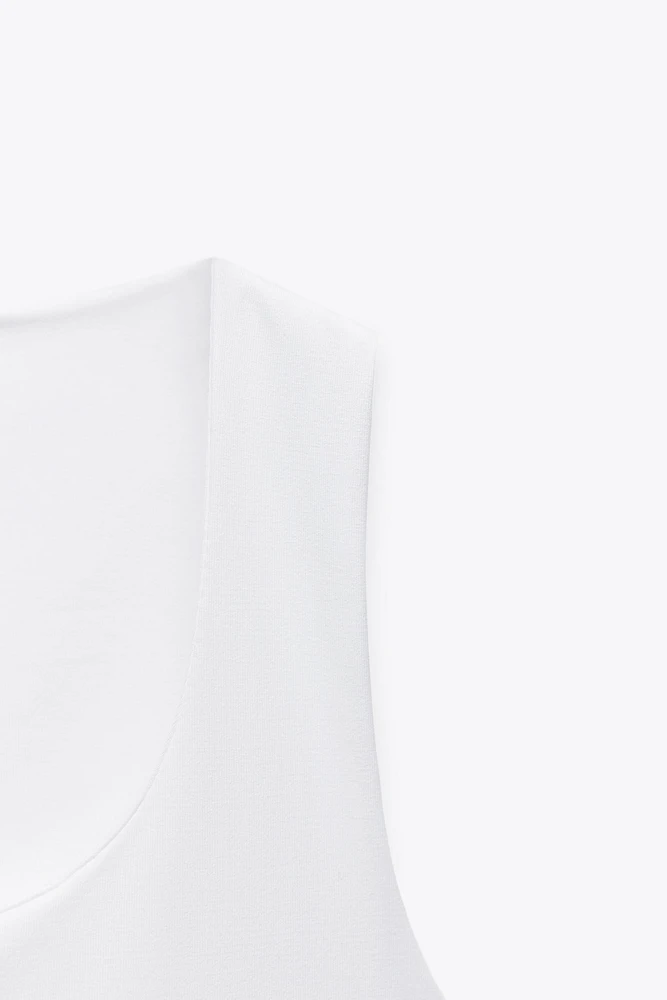 HAUT EN POLYAMIDE À BRETELLES LARGES