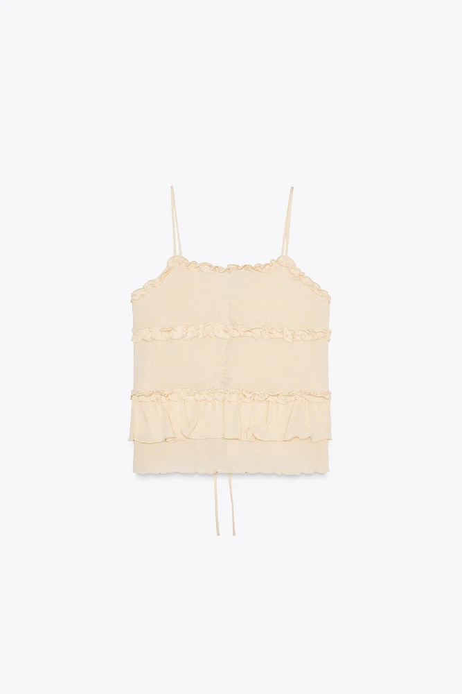 RUFFLED KNIT TOP