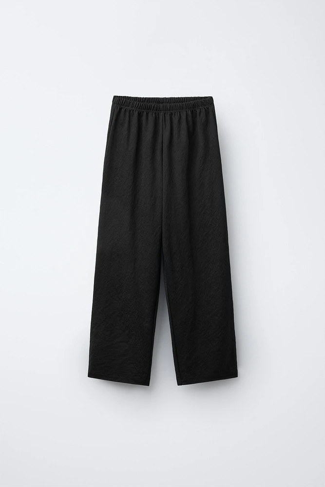 STRAIGHT LEG PIQUÉ PANTS