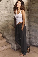 COTTON AND LINEN BLEND T-SHIRT
