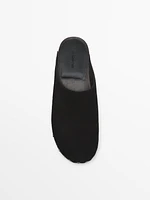 Split-leather slippers