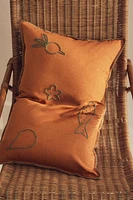 THROW PILLOW COVER WITH RAISED DESIGN EMBROIDERY