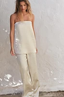STRAPLESS SATIN EFFECT TOP