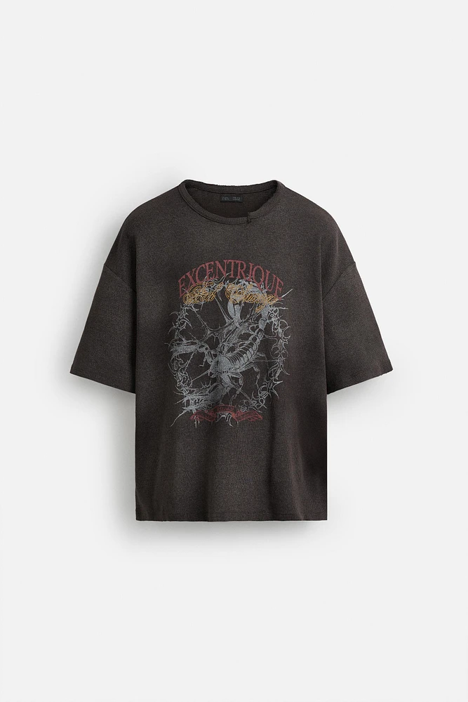 SPRAY PRINT KNIT T-SHIRT