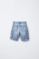 BERMUDA EN JEAN FLUIDE CARGO