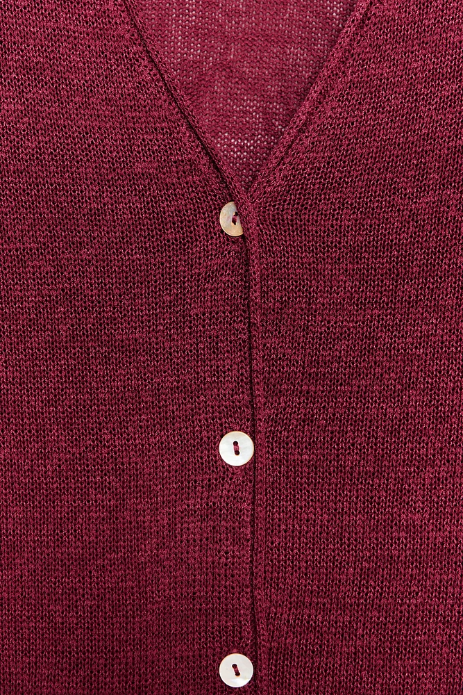 VESTE EN MAILLE AVEC LIN