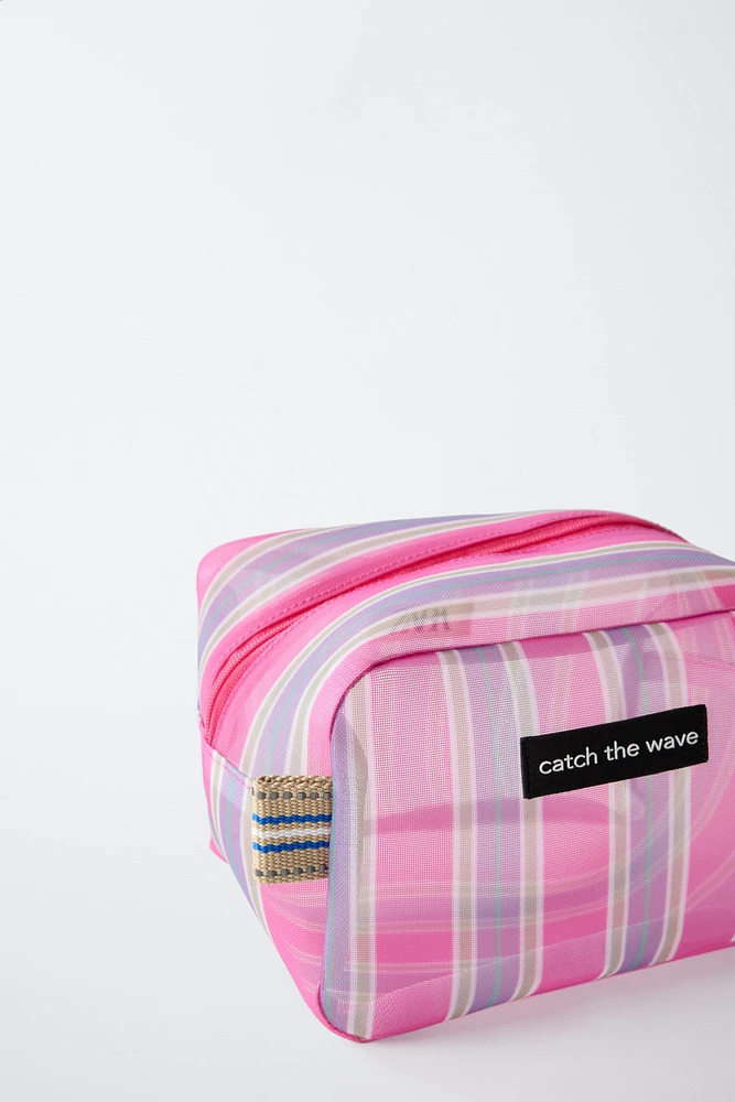 STRIPED COSMETICS BAG