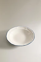 SOUP PLATE WITH GREEN RIM