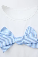 POPLIN BOW APPLIQUÉ T-SHIRT