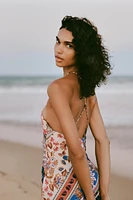 PATCHWORK PRINT MIDI DRESS