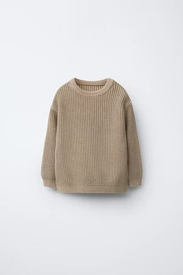 WASHED EFFECT KNIT SWEATER