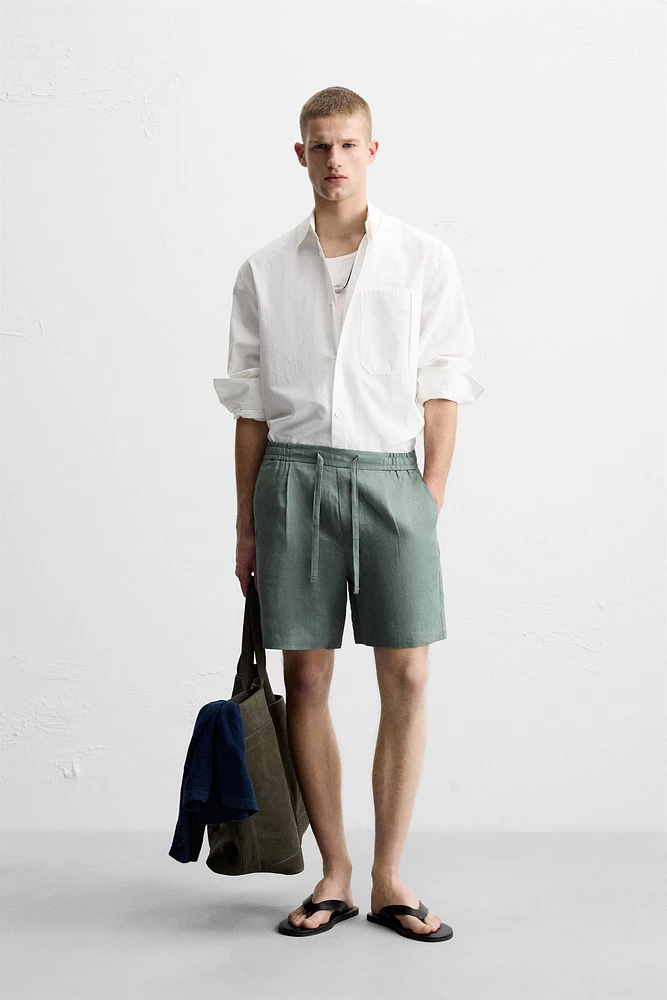 BERMUDA REGULAR FIT 100 % LIN