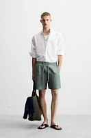 BERMUDA REGULAR FIT 100 % LIN