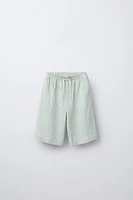 TEXTURED PLAID SHORTS