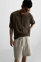STRIPED JACQUARD SHORTS