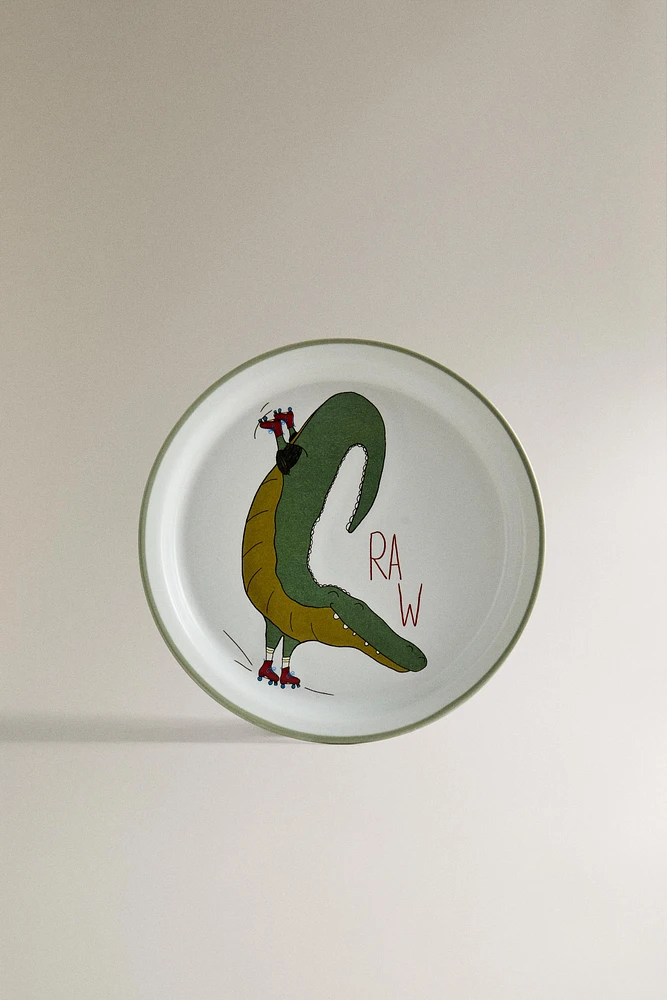 ASSIETTE ENFANT CÉRAMIQUE CROCODILE
