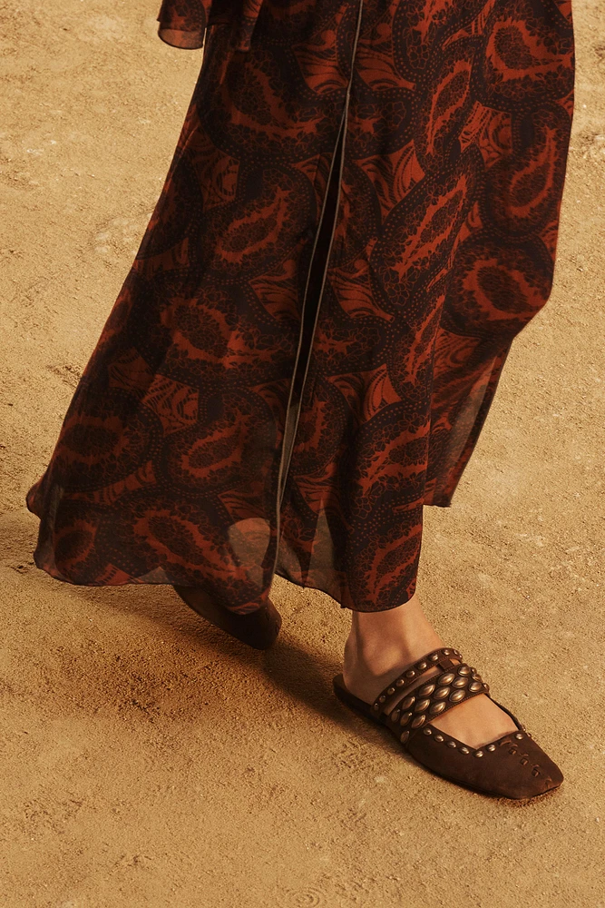 LIMITED EDITION STUDDED SPLIT LEATHER MULES