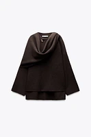 SHORT KNIT SCARF COAT