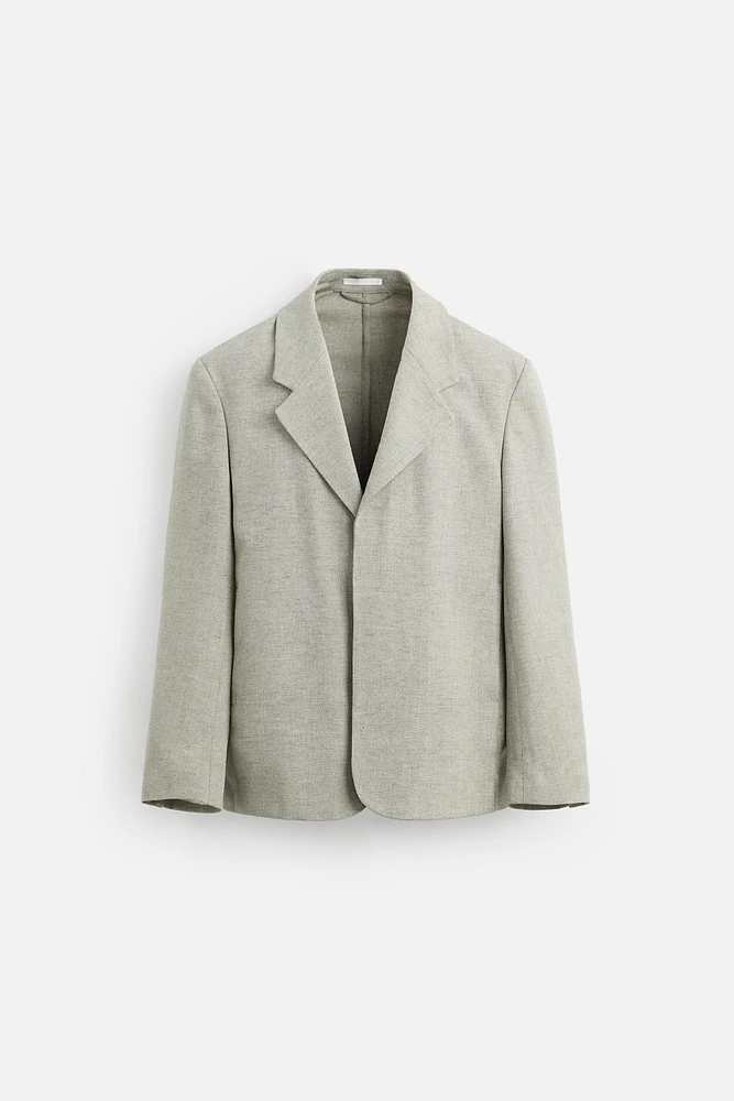 VESTE DE COSTUME STRUCTURÉE AVEC LIN