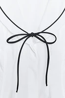 POPLIN TIE TRIM TOP