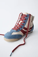 CONTRAST HIGH-TOP SNEAKERS