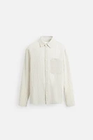 WRINKLE LOOK STRIPED SHIRT