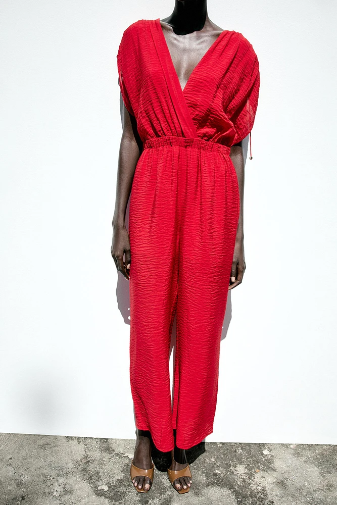 WIDE V-NECK JUMPSUIT