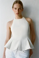 STRETCH PEPLUM TOP