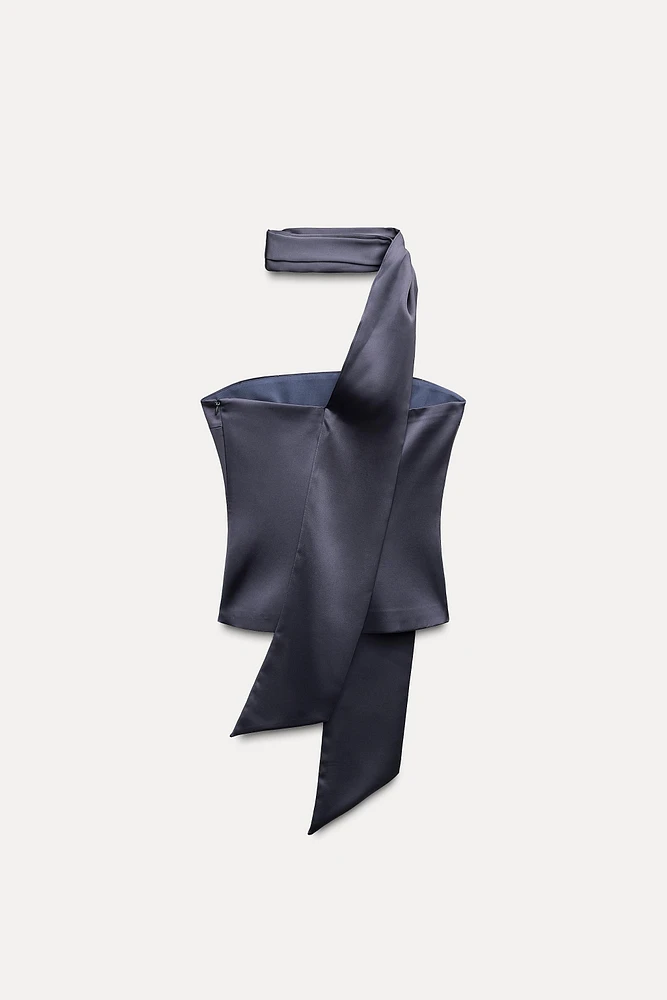 SATIN FOULARD TOP