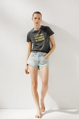 WASHED T-SHIRT WITH TEXT