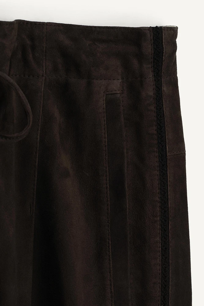LIMITED EDITION SUEDE WIDE FIT PANTS