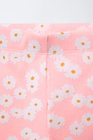PRINTED RIBBED BIKE SHORTS