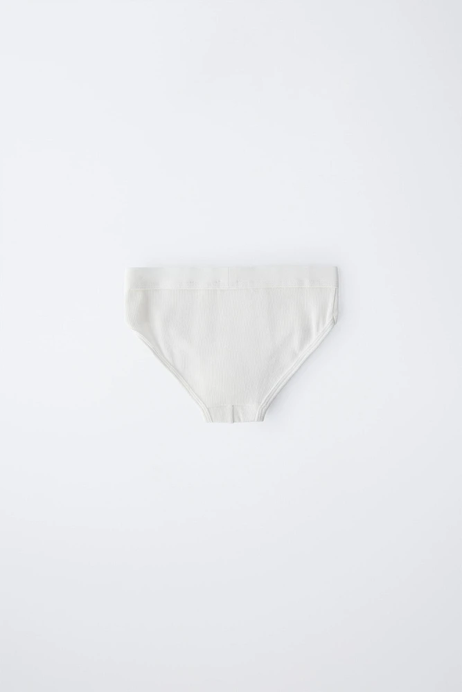 6-14 ANS/ LOT DE TROIS SLIPS CÔTELÉS ÉTIQUETTE