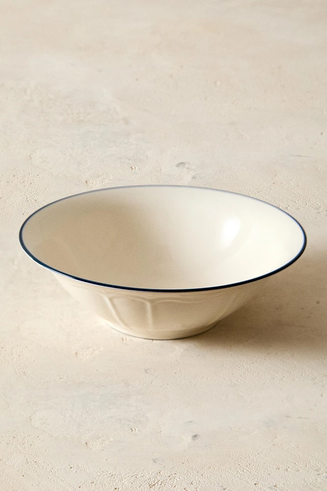 SALAD BOWL WITH CONTRAST RIM