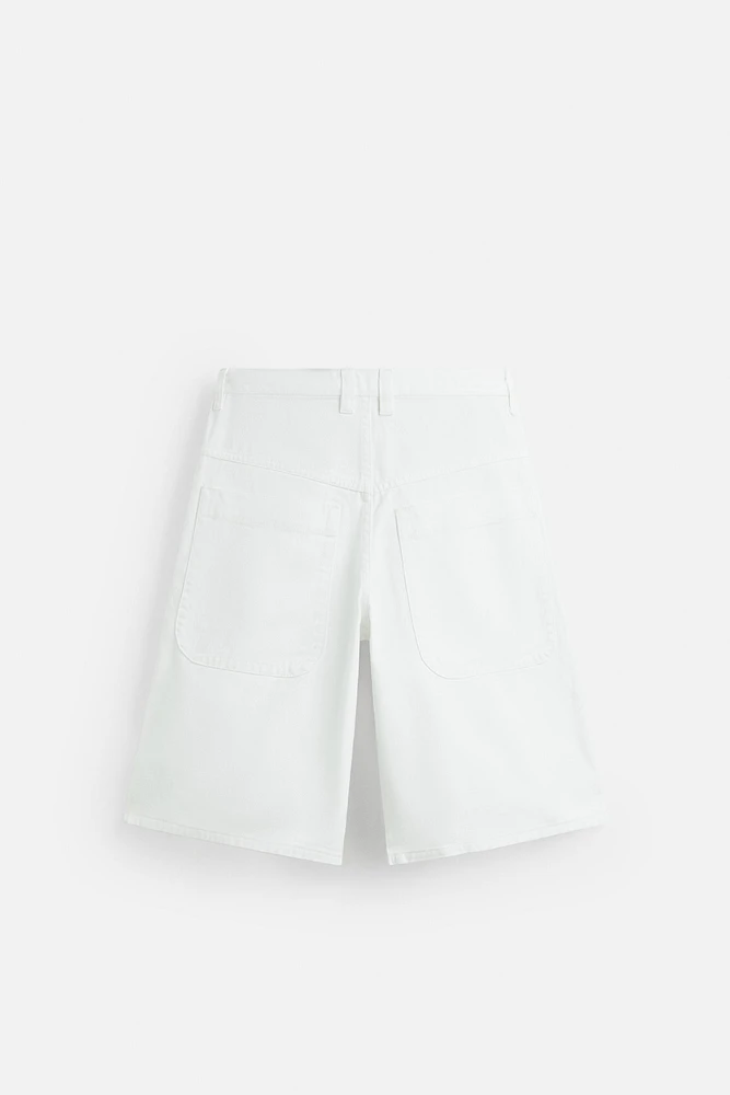 OVERSIZED FIT DENIM BERMUDA SHORTS