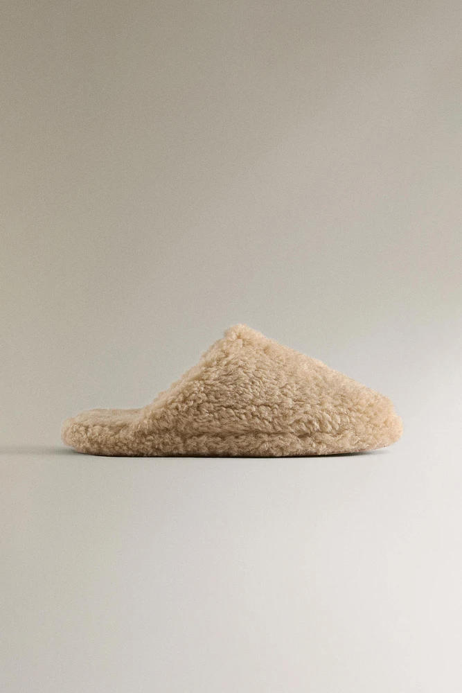 FAUX SHEARLING SLIPPERS