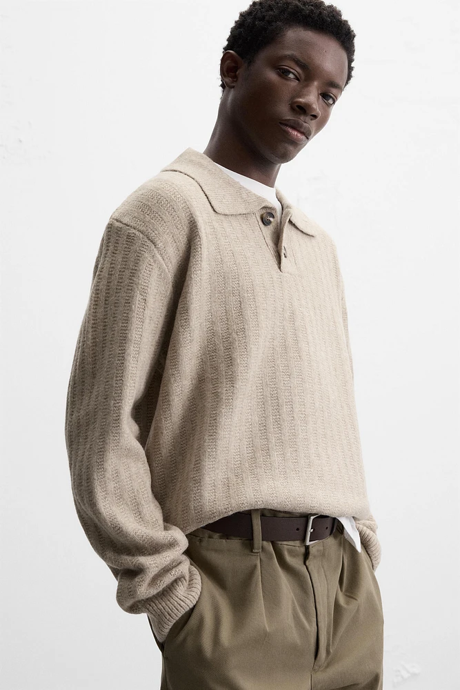 RIBBED KNIT POLO