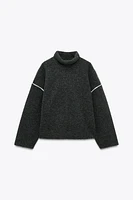 SWEATER WITH CONTRASTING PIPING