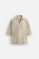 LEAF EMBROIDERED SHIRT